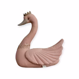 Väggdekoration Svan Med Krona Rosa
