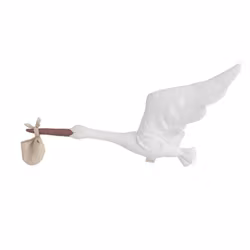 Väggdekoration Stork Med Säck Vit