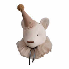 Väggdekoration Djurhuvud Nalle Ljusbeige