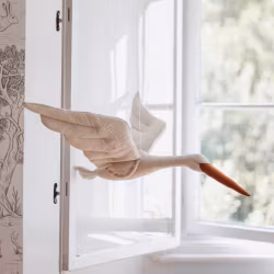 Väggdekoration Stork Vit