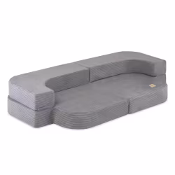 Plush Nest Barnsoffa Möbelset Premium Corduroy Grå