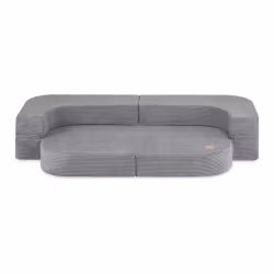 Plush Nest Barnsoffa Möbelset Premium Corduroy Grå