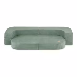 Plush Nest Barnsoffa Möbelset Premium Corduroy Grön