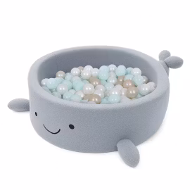 Bollhav Shelly Boucle Whale MeowBaby Blå med 200 bollar