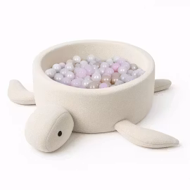 Bollhav Shelly Boucle Turtle Ball Pit MeowBaby Cream med 200 bollar