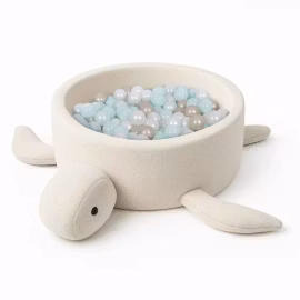 Bollhav Shelly Boucle Turtle Ball Pit MeowBaby Cream med 200 bollar