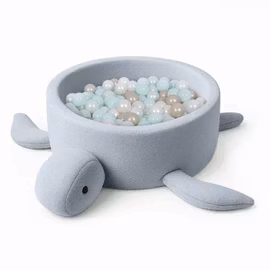 Bollhav Shelly Boucle Turtle Ball Pit MeowBaby Blå med 200 bollar