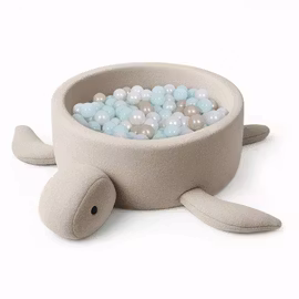 Bollhav Shelly Boucle Turtle Ball Pit MeowBaby Beige med 200 bollar