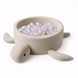 Bollhav Shelly Boucle Turtle Ball Pit MeowBaby Beige med 200 bollar