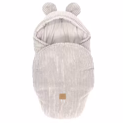 Sovpåse med huva och björnöron MeowBaby Aesthetic Ecru