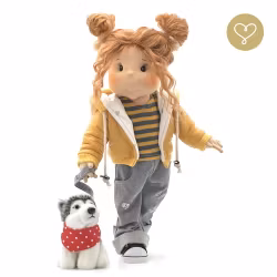 Stor handgjord docka 38 cm Sabina