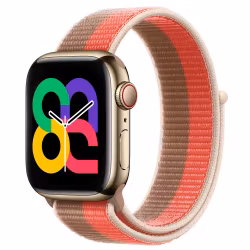 Pink Pomelo / Tan - Sport Loop • Apple Watch Armband