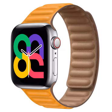 California Poppy - Leather Link • Apple Watch Armband