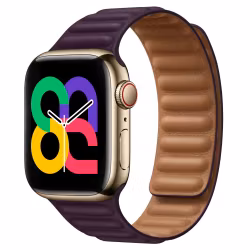 Dark Cherry - Leather Link • Apple Watch Armband
