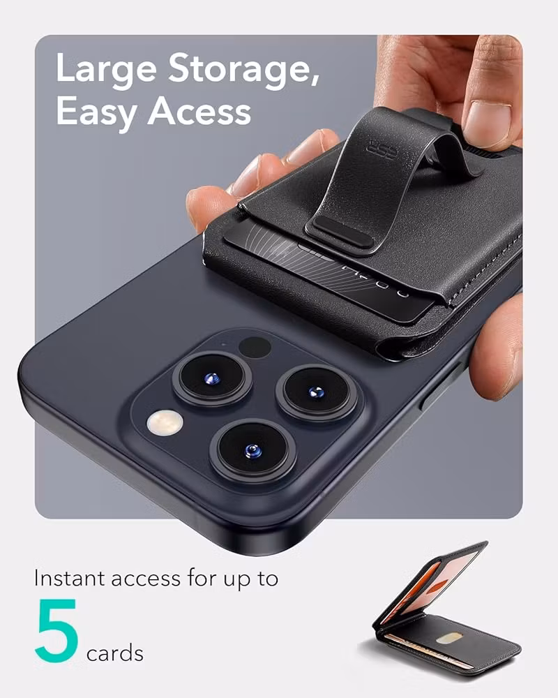Black - ESR Grip Wallet Stand • MagSafe Plånbok