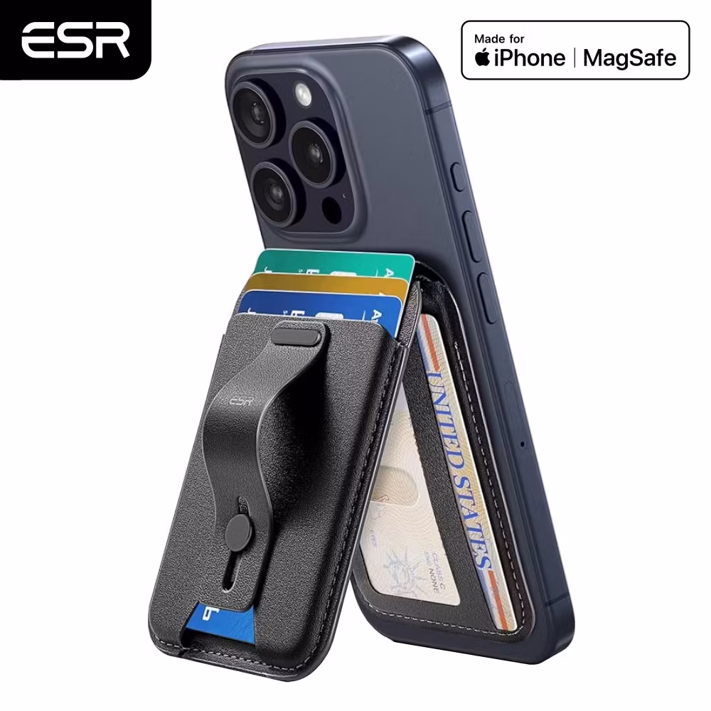 Black - ESR Grip Wallet Stand • MagSafe Plånbok