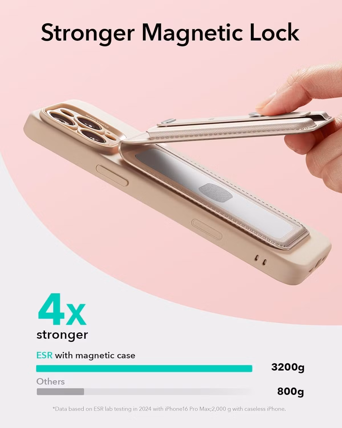 Beige - ESR Grip Wallet Stand • MagSafe Plånbok