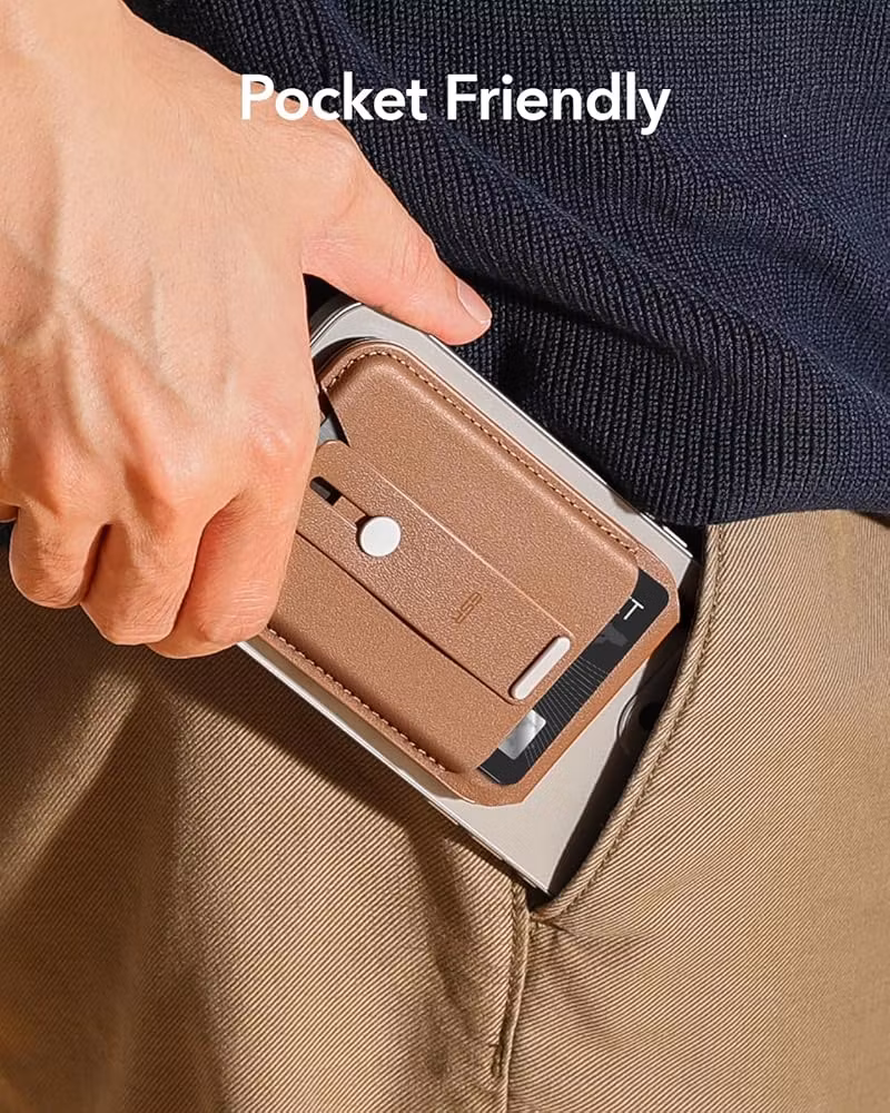 Brown - ESR Grip Wallet Stand • MagSafe Plånbok
