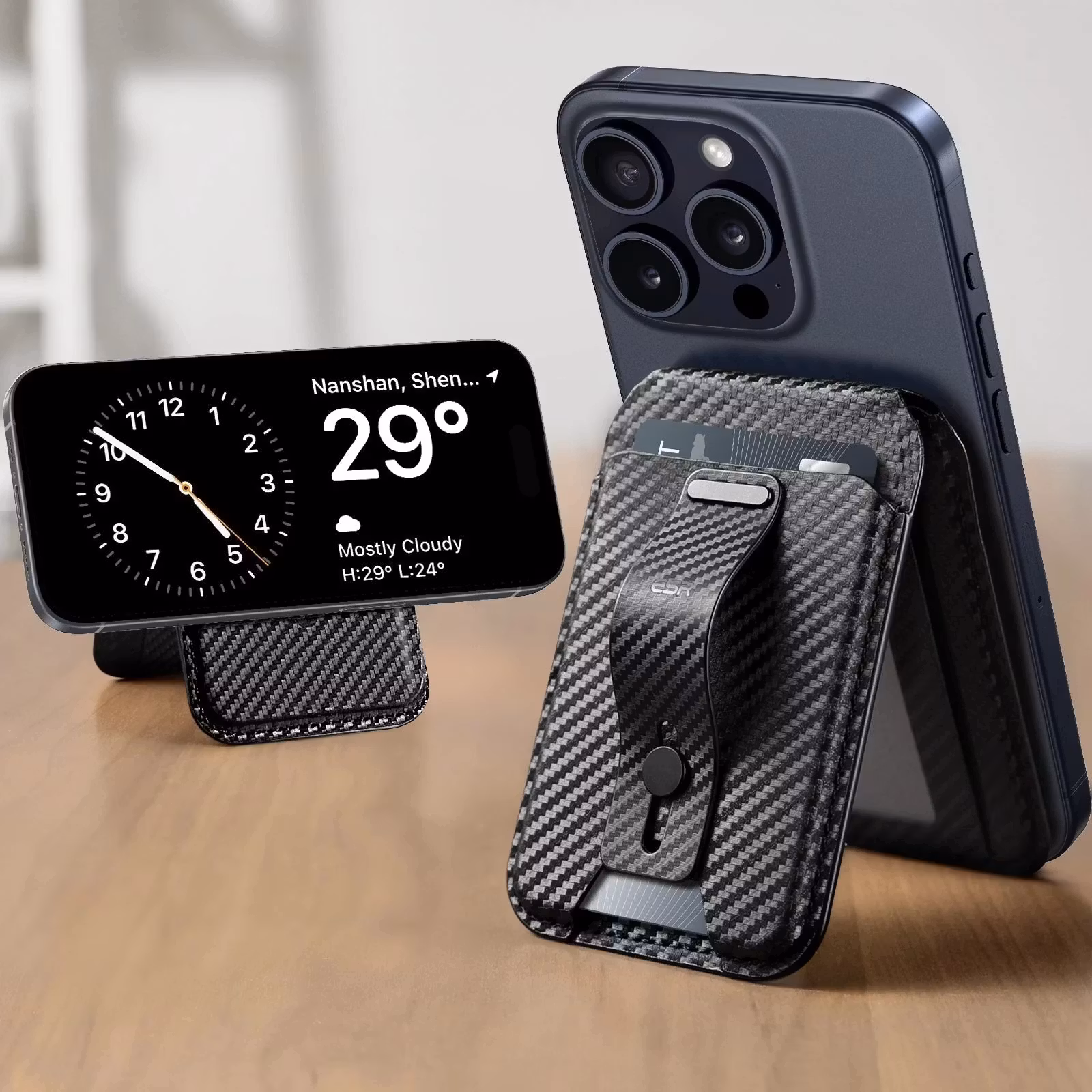 Carbon - ESR Grip Wallet Stand • MagSafe Plånbok
