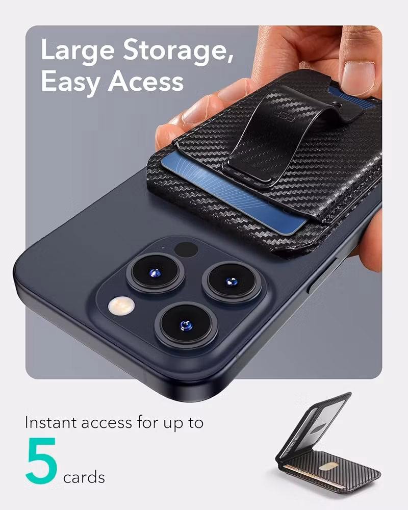 Carbon - ESR Grip Wallet Stand • MagSafe Plånbok