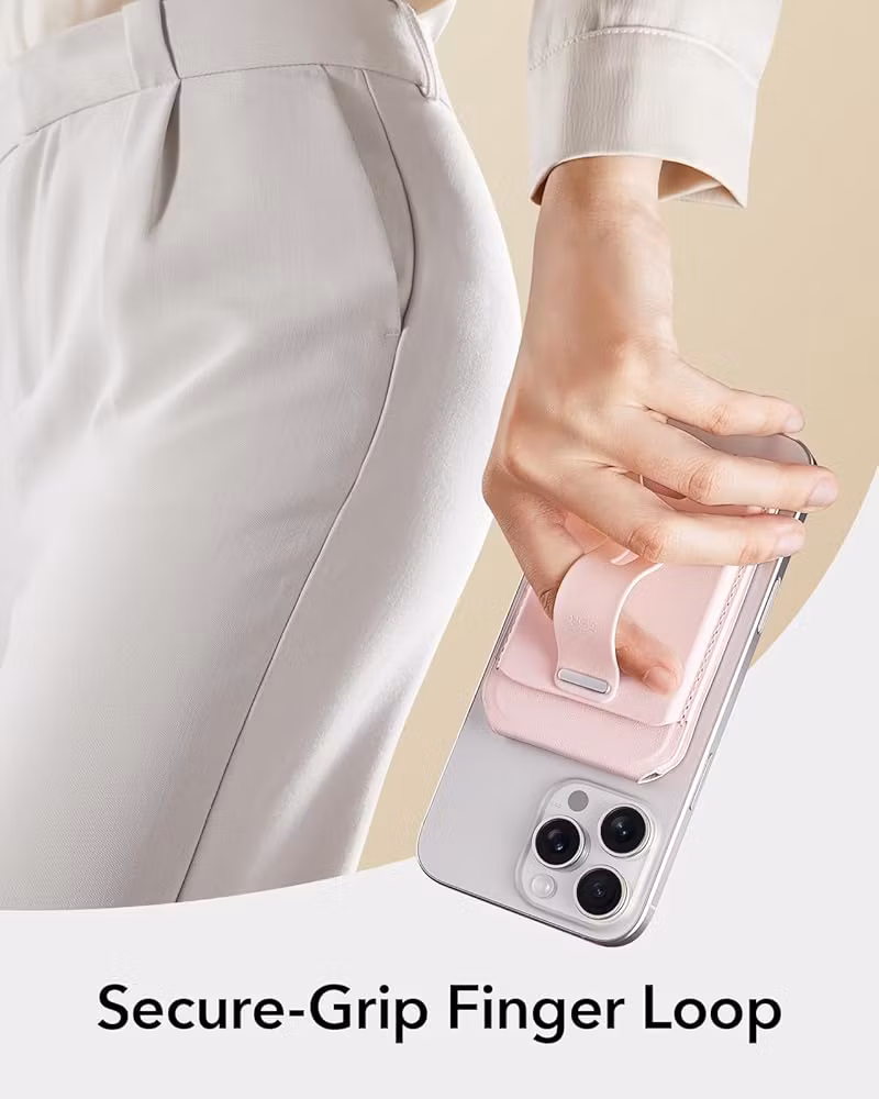 Pink - ESR Grip Wallet Stand • MagSafe Plånbok