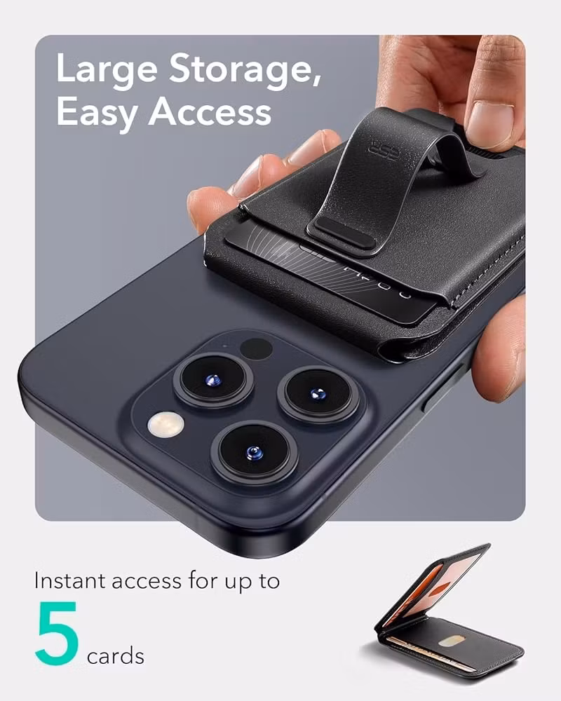 Black - ESR Grip Wallet Stand • MagSafe Plånbok