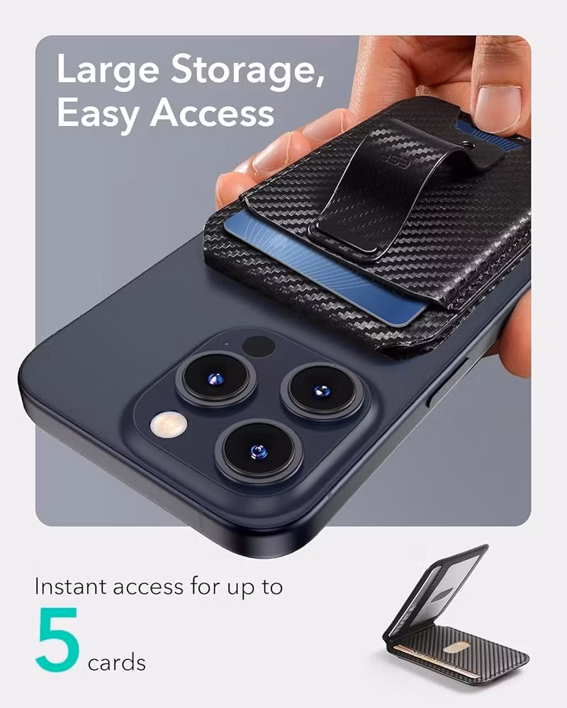 Carbon - ESR Grip Wallet Stand • MagSafe Plånbok