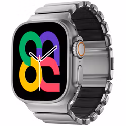 Silver / Black - Stratos Band • Apple Watch Armband
