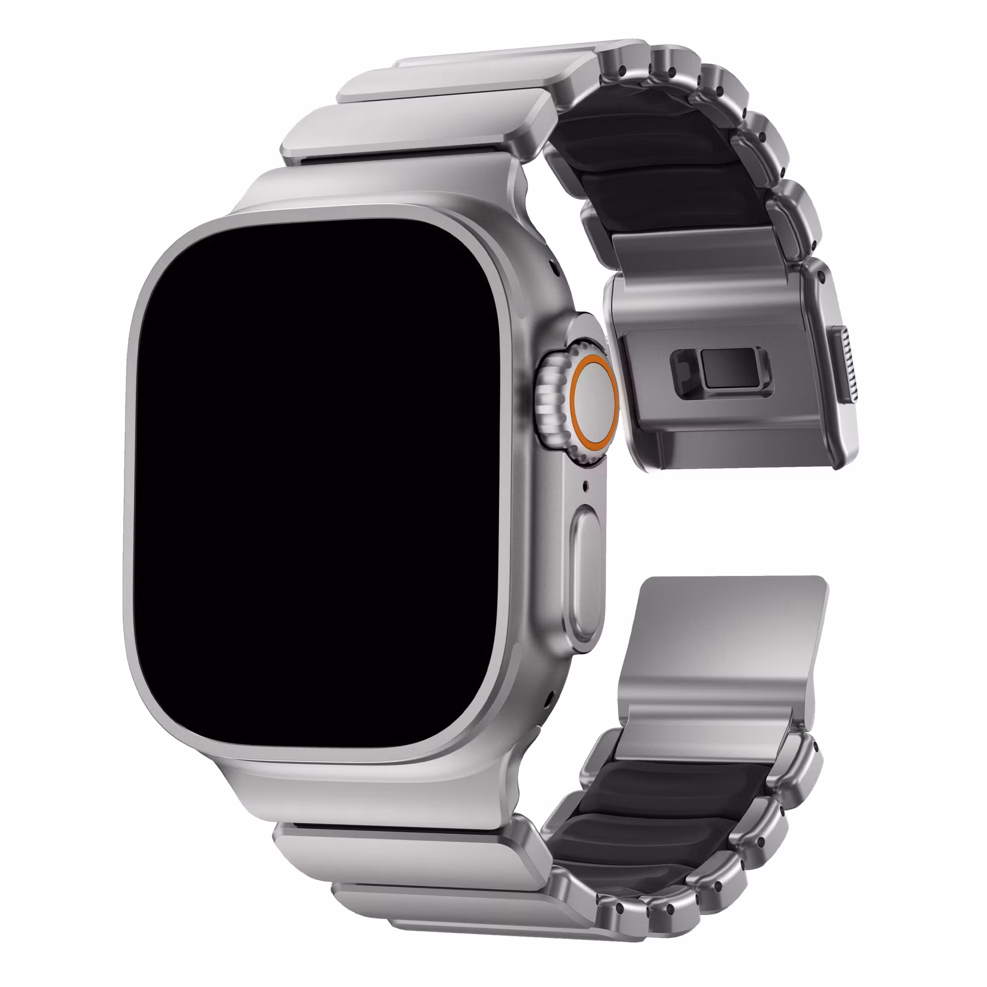 Silver / Black - Stratos Band • Apple Watch Armband