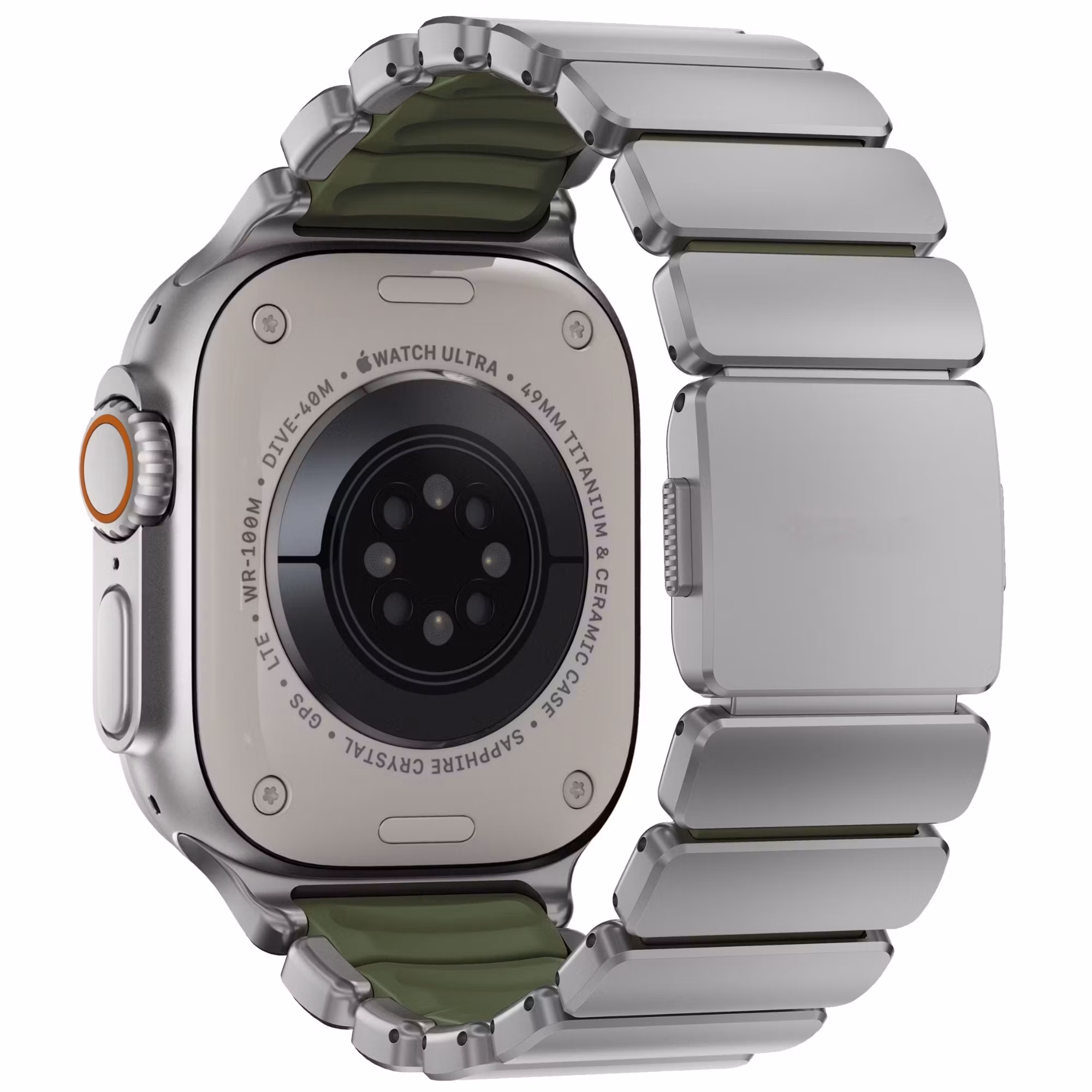 Silver / Green - Stratos Band • Apple Watch Armband