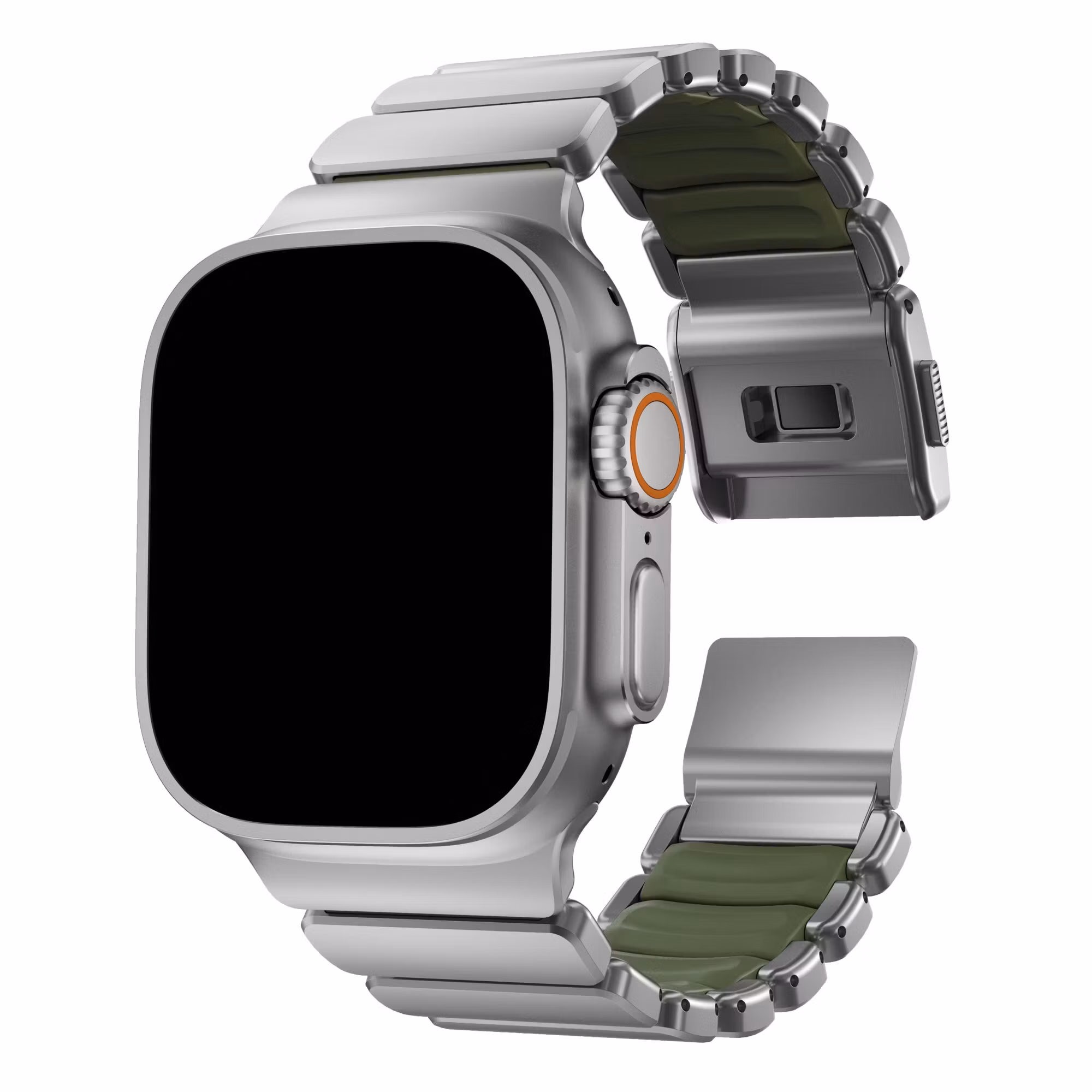 Silver / Green - Stratos Band • Apple Watch Armband