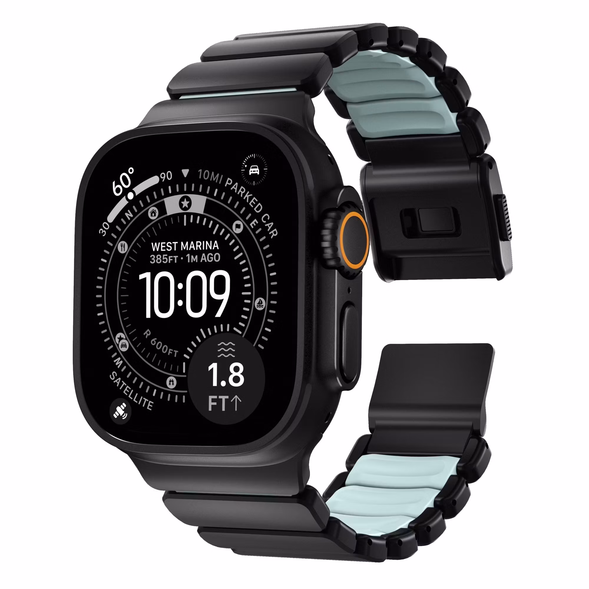Black / Ice Blue - Stratos Band • Apple Watch Armband