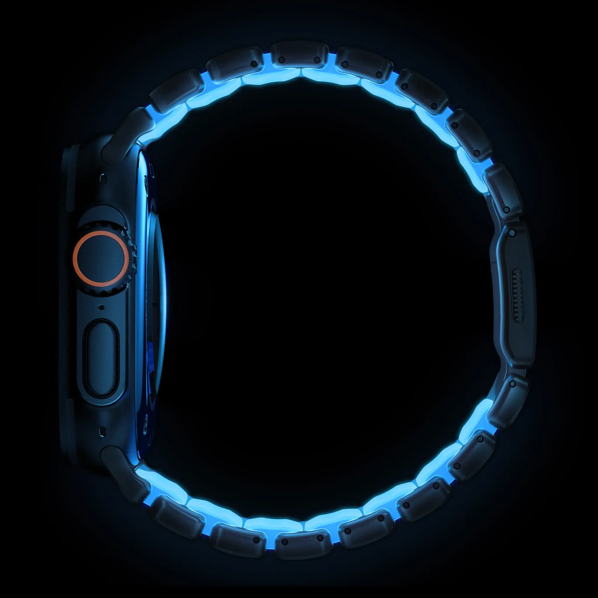 Black / Ice Blue - Stratos Band • Apple Watch Armband