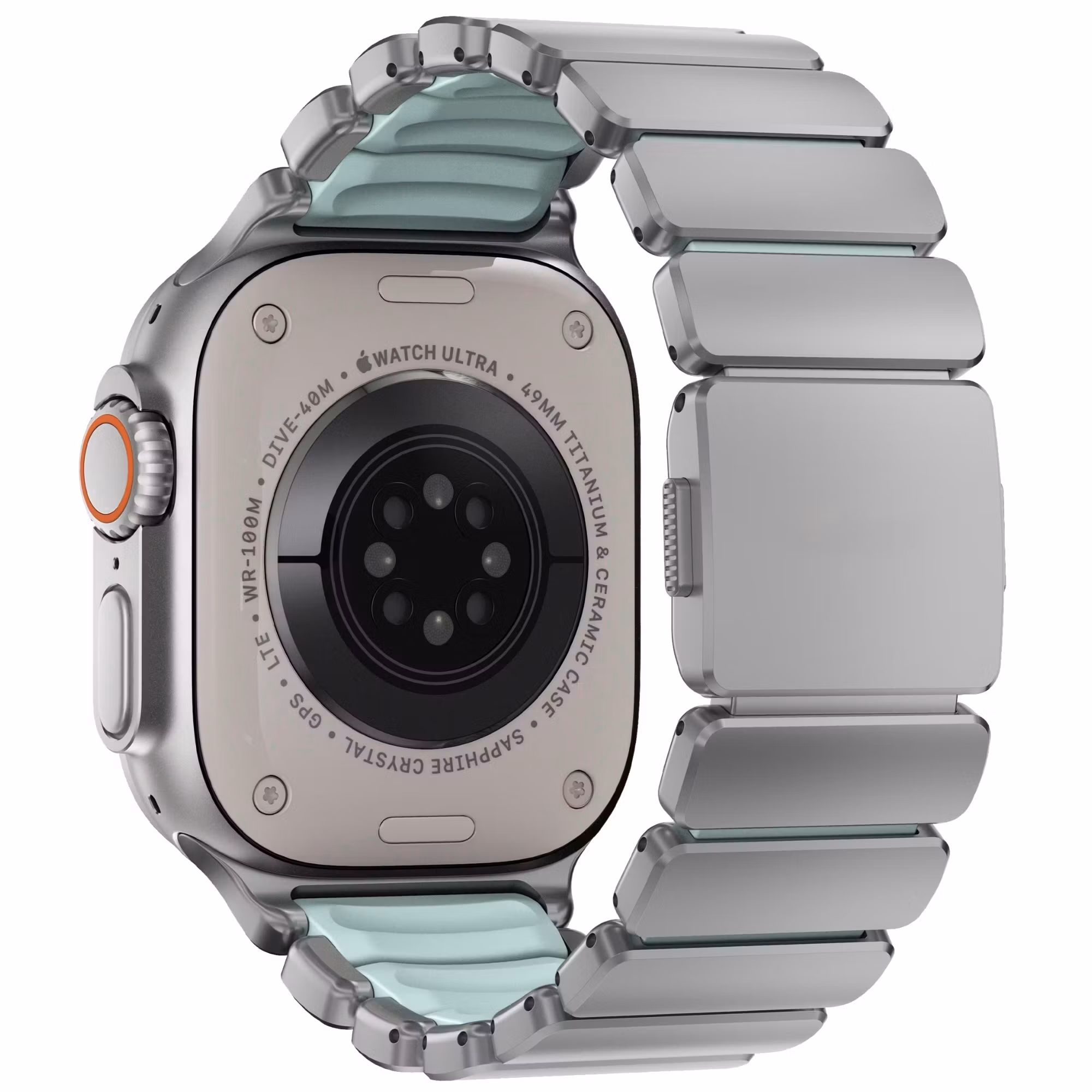 Silver / Ice Blue - Stratos Band • Apple Watch Armband