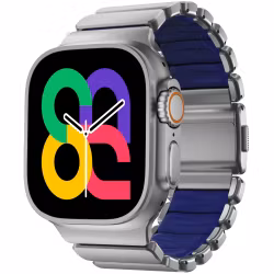 Silver / Indigo - Stratos Band • Apple Watch Armband