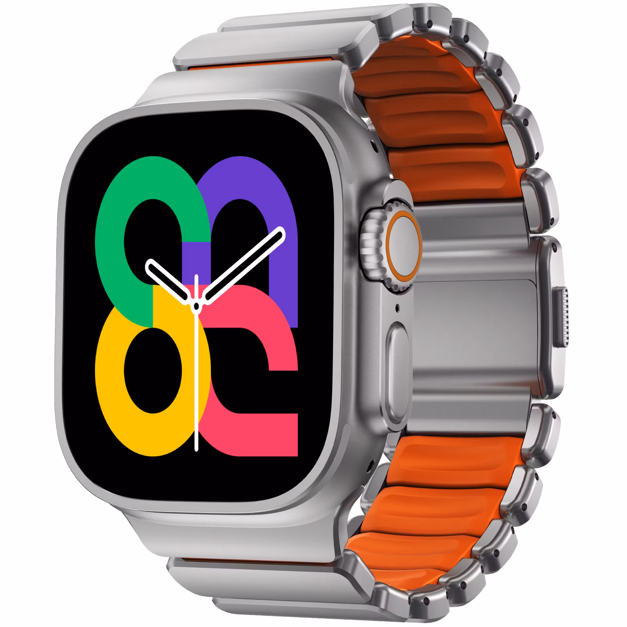 Silver / Orange - Stratos Band • Apple Watch Armband