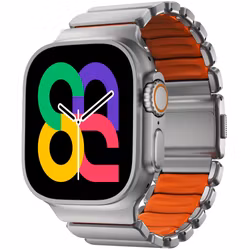 Silver / Orange - Stratos Band • Apple Watch Armband