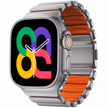 Silver / Orange - Stratos Band • Apple Watch Armband