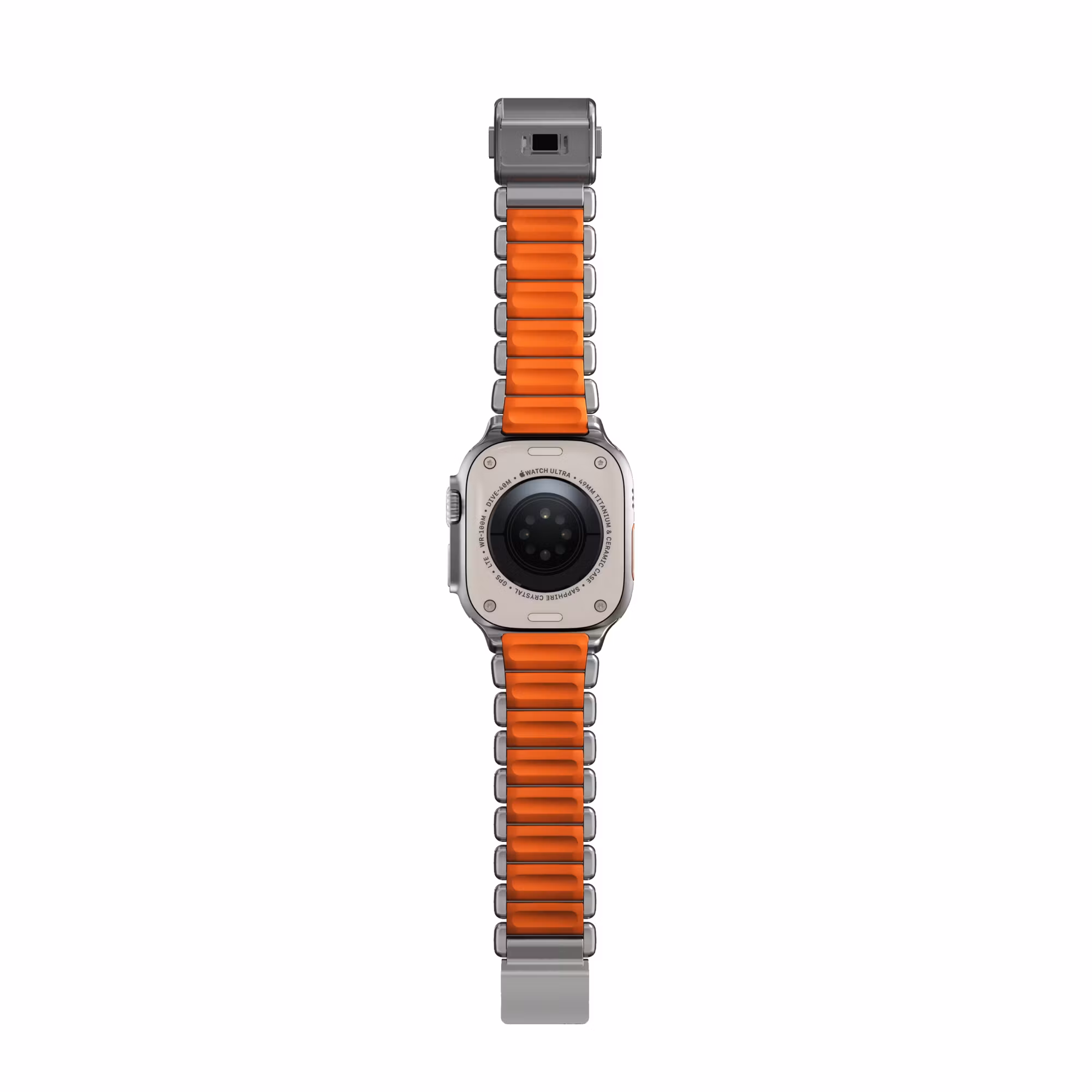 Silver / Orange - Stratos Band • Apple Watch Armband