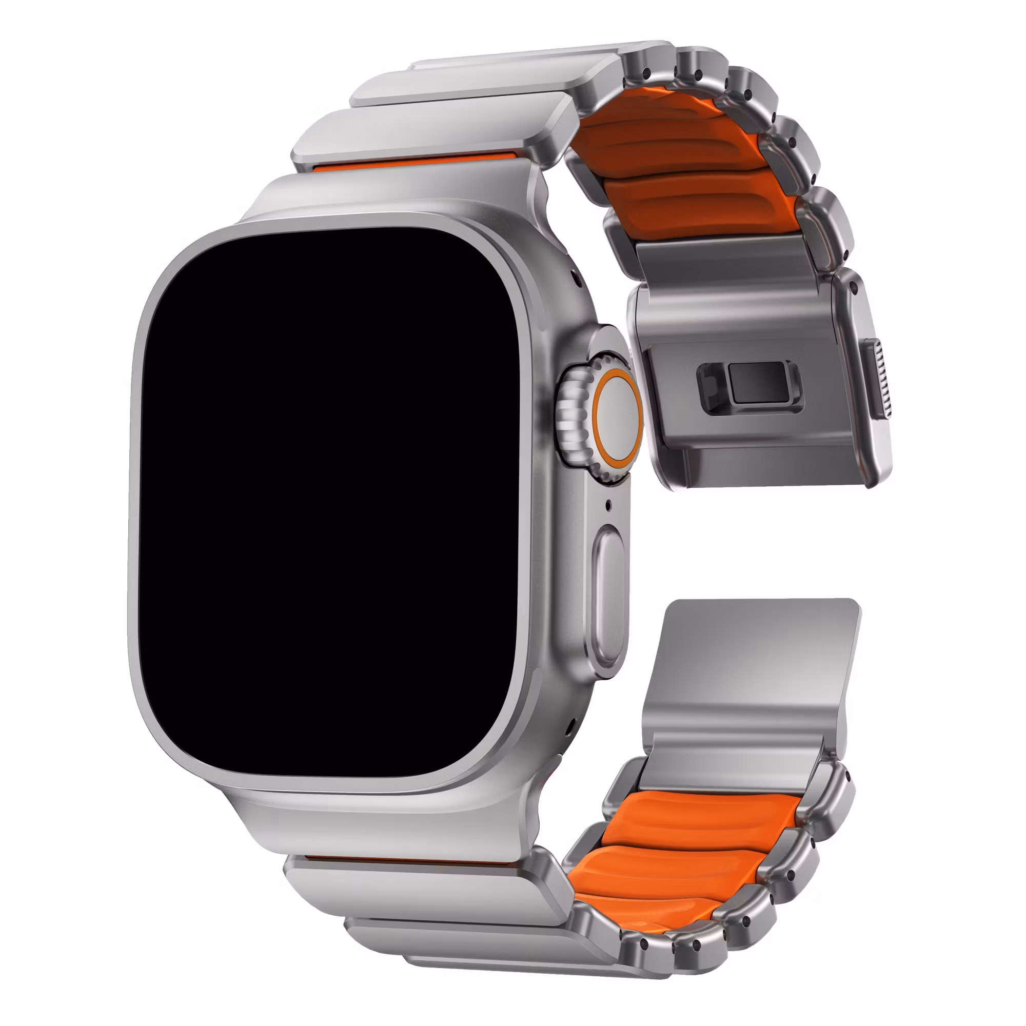Silver / Orange - Stratos Band • Apple Watch Armband