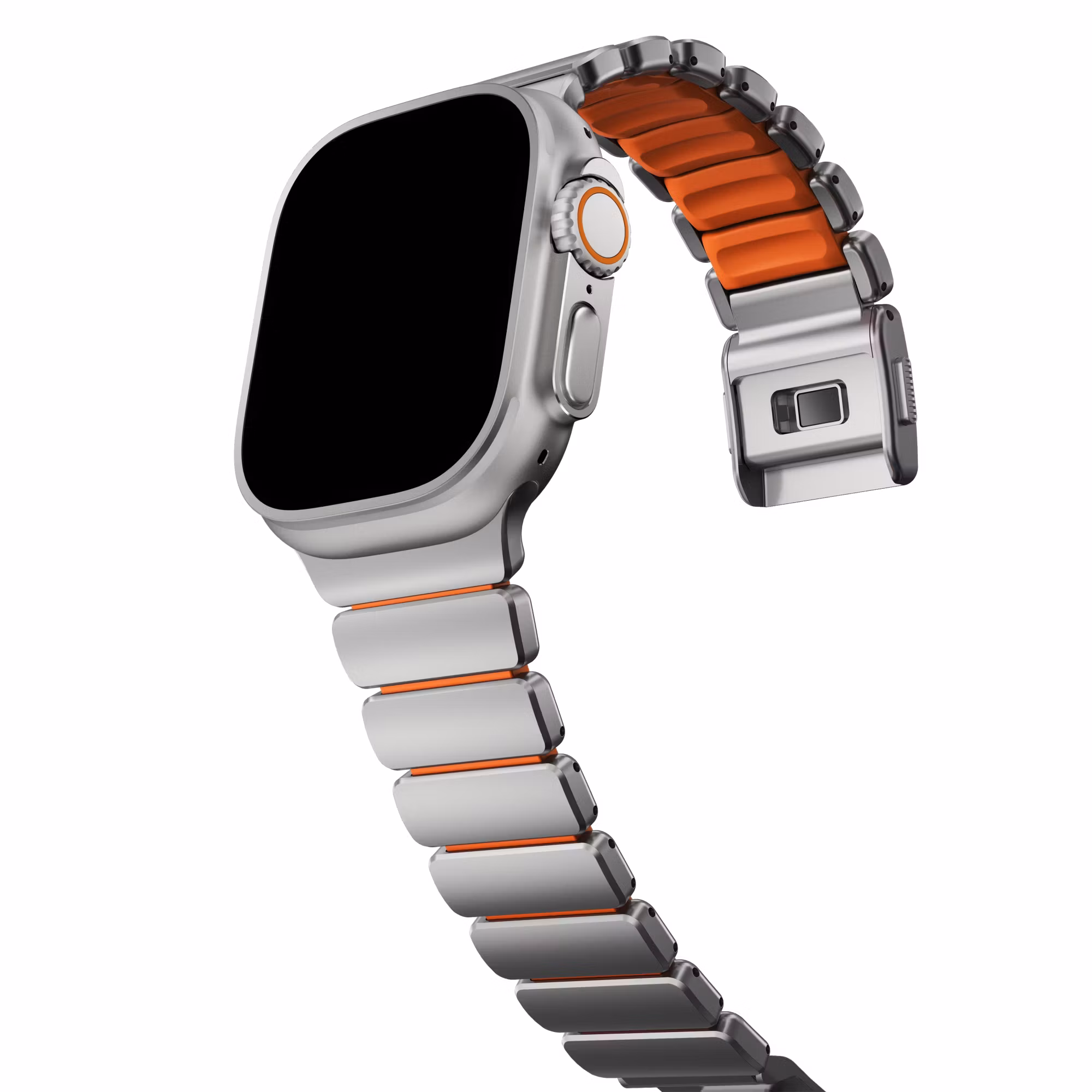 Silver / Orange - Stratos Band • Apple Watch Armband