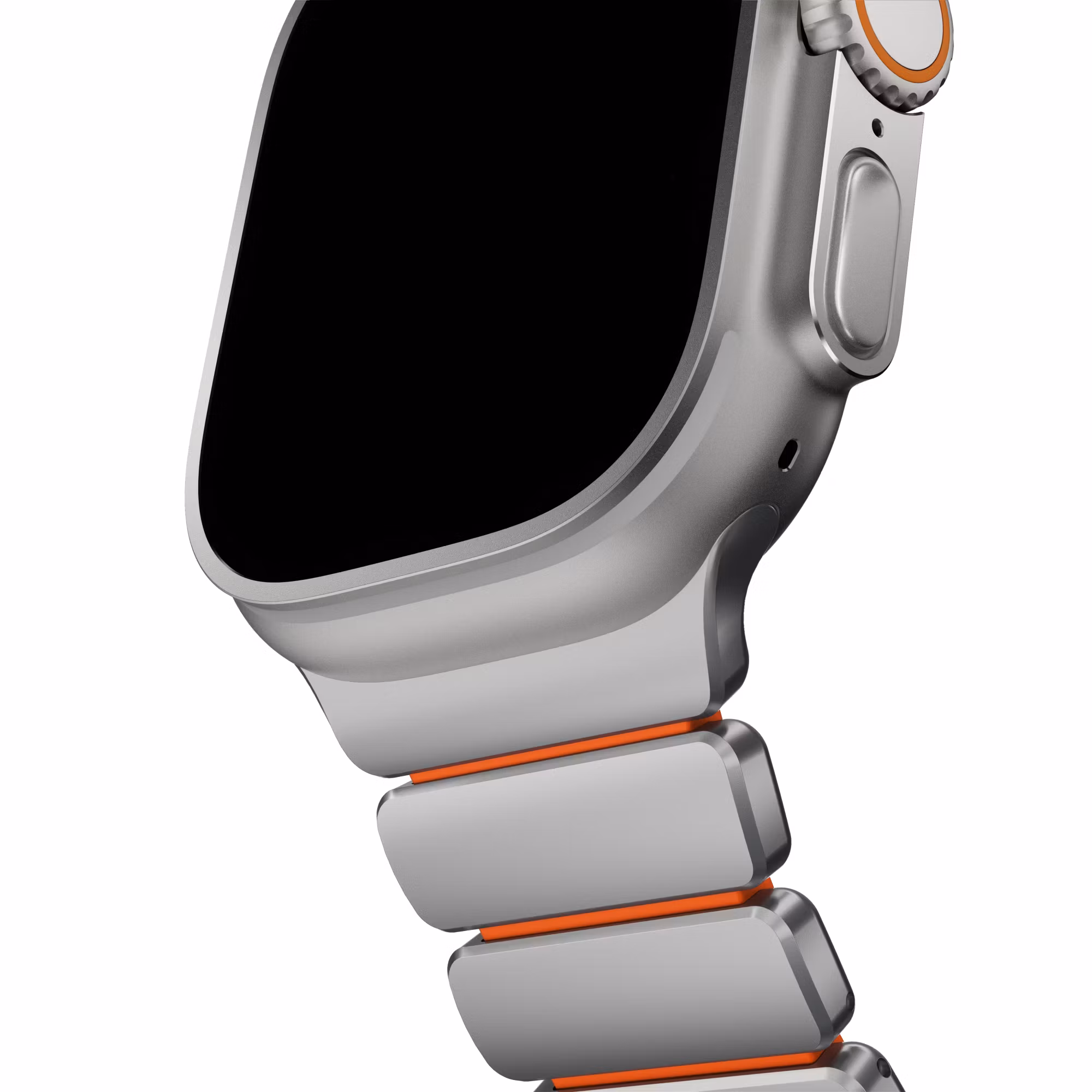 Silver / Orange - Stratos Band • Apple Watch Armband