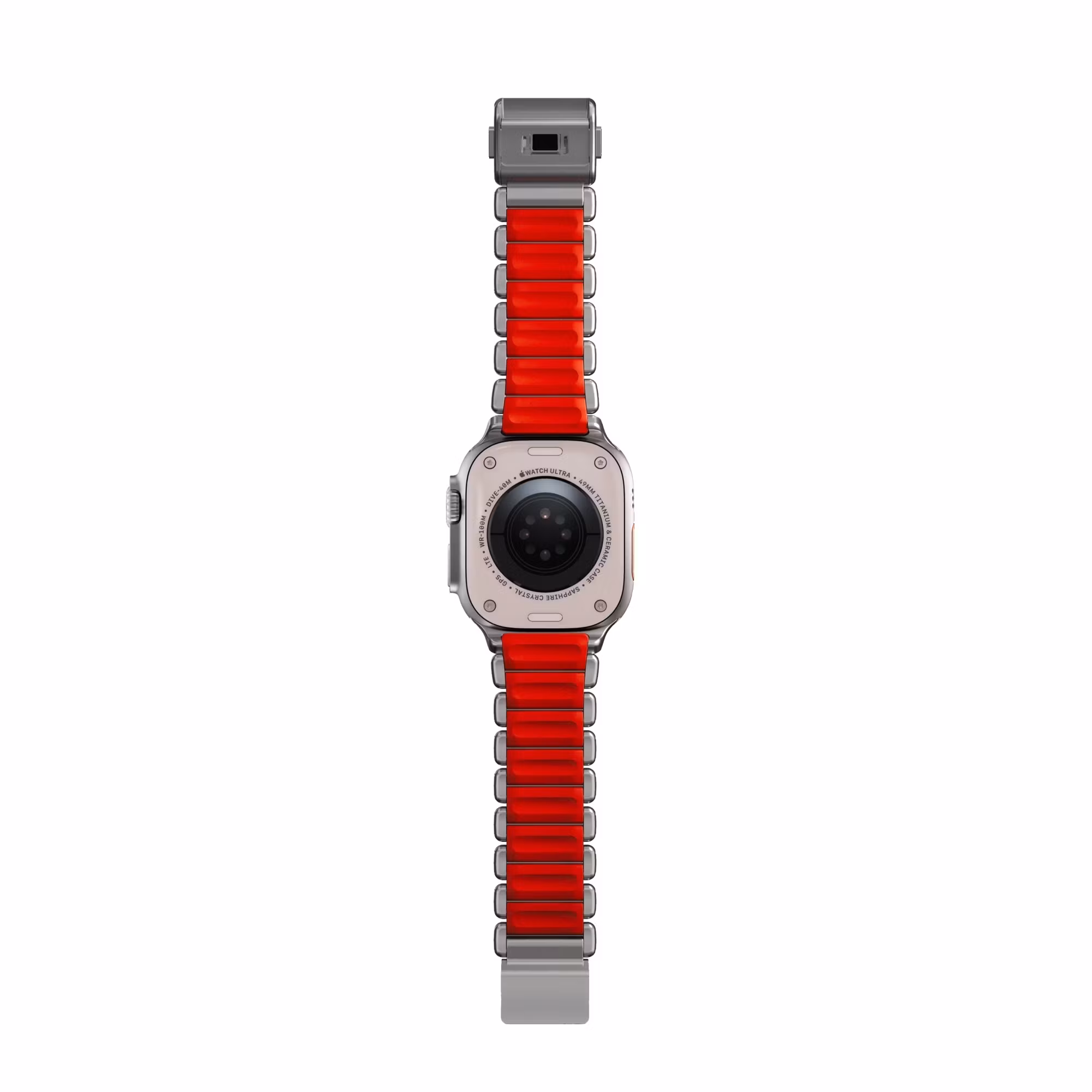 Silver / Red - Stratos Band • Apple Watch Armband