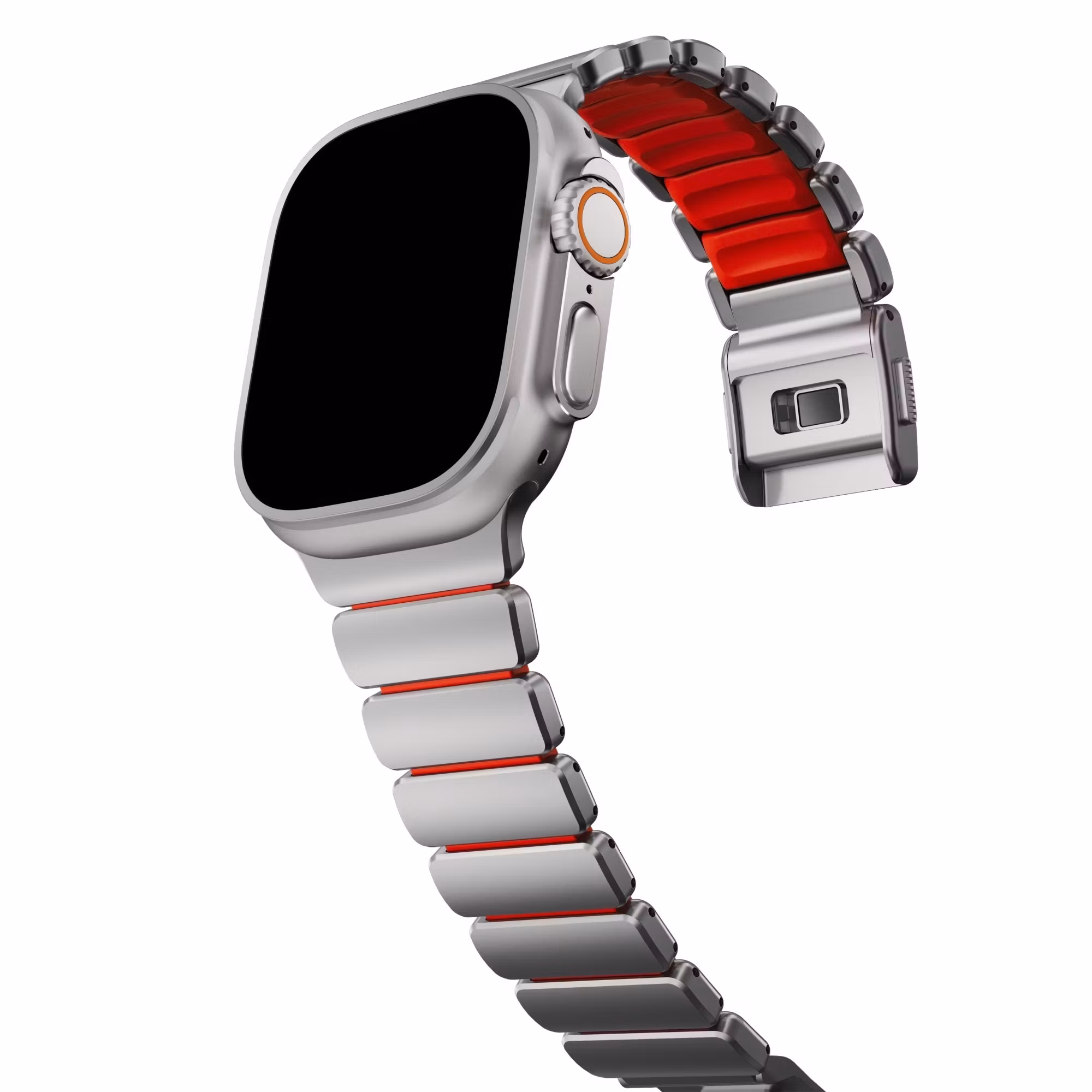 Silver / Red - Stratos Band • Apple Watch Armband