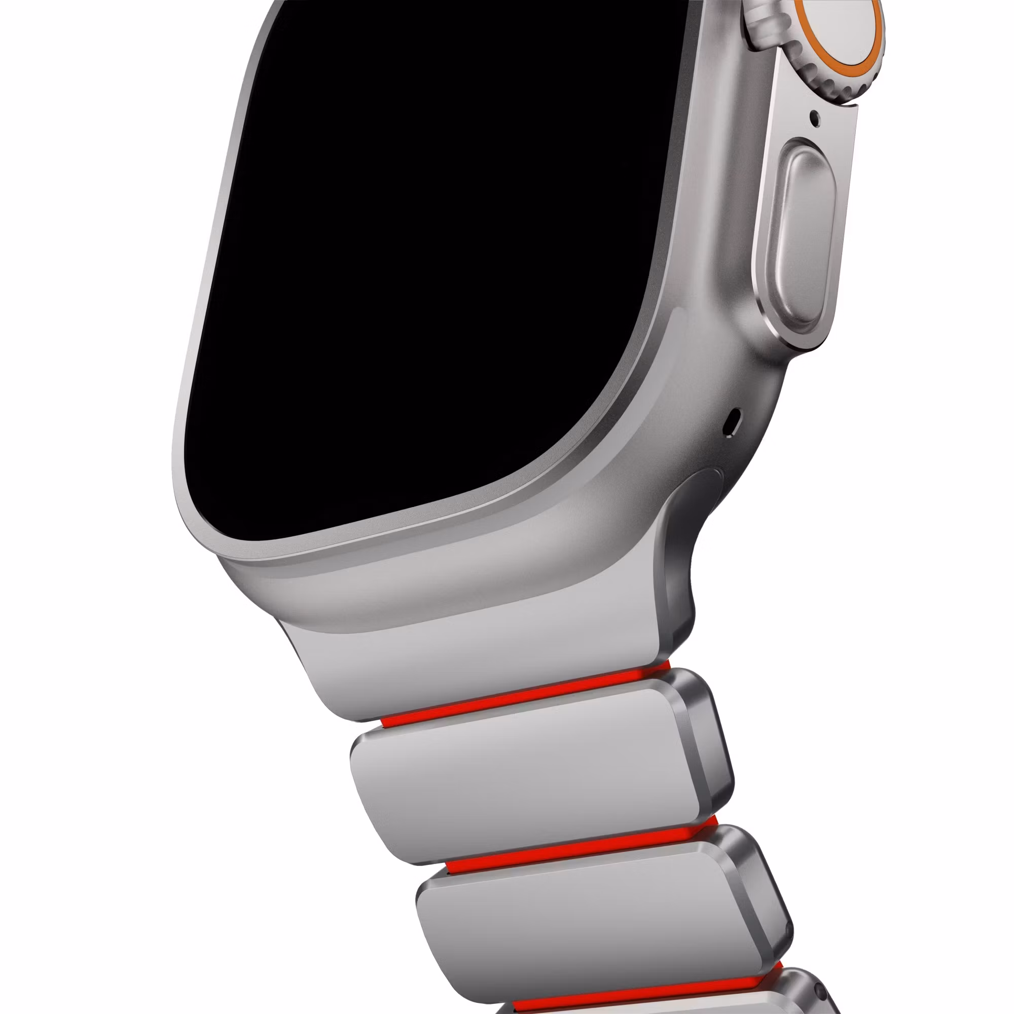 Silver / Red - Stratos Band • Apple Watch Armband