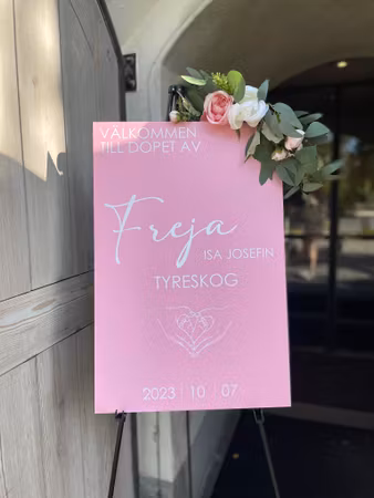 Välkomstskylt - dop