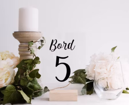 Endast text, bordsnummer