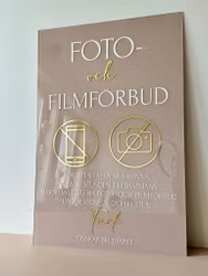 Fotoförbud - Bröllopsskylt