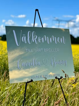 Välkomstskylt - Guldspegel