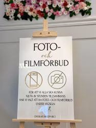 Fotoförbud - Bröllopsskylt